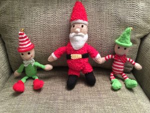 Knitted Elf and Santa