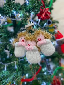 Knitted angels ornament